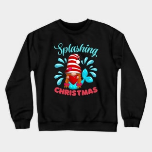 Splashing Christmas Mermaid Gnome Crewneck Sweatshirt